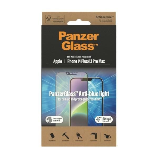 Other Phone Accessory Panzer Glass PanzerGlass Ultra-Wide Fit Antibacterial Tempered Glass with Blue Light Filter and Positioner for iPhone 14 Plus / 13 Pro Max