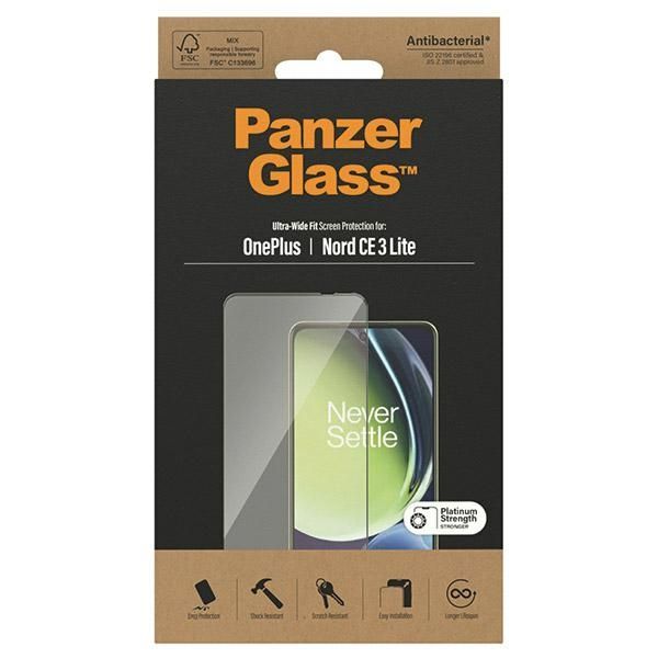 Cits mobilo telefonu aksesuārs Panzer Glass PanzerGlass Ultra-Wide Fit tempered glass on OnePlus Nord CE 3 Lite