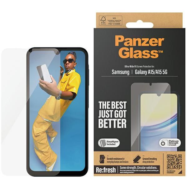 Other Phone Accessory Panzer Glass PanzerGlass Ultra-Wide Fit Tempered Glass for Samsung Galaxy A15 / A15 5G