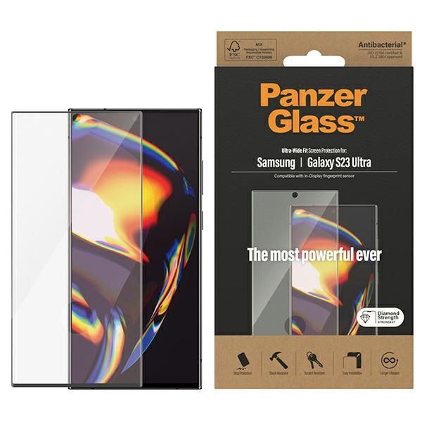 Cits mobilo telefonu aksesuārs Panzer Glass PanzerGlass Ultra-Wide Fit tempered glass for Samsung Galaxy S23 Ultra S918