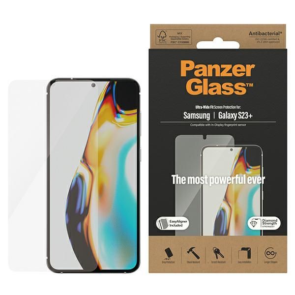 Cits mobilo telefonu aksesuārs Panzer Glass PanzerGlass Ultra-Wide Fit tempered glass with applicator for Samsung Galaxy S23+