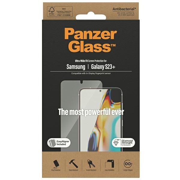 Cits mobilo telefonu aksesuārs Panzer Glass PanzerGlass Ultra-Wide Fit tempered glass with applicator for Samsung Galaxy S23+