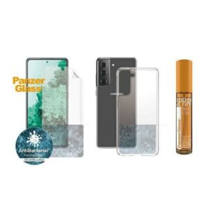Kitas telefono priedas Panzer Glass  PanzerGlass Protection Set for Samsung Galaxy S21 TPU Film + ClearCase + Cleaning Liquid 30ml 