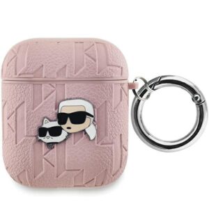 Kitas telefono priedas Karl Lagerfeld  Karl Lagerfeld Monogram Karl & Choupette Head case for AirPods 1 / 2 - pink 