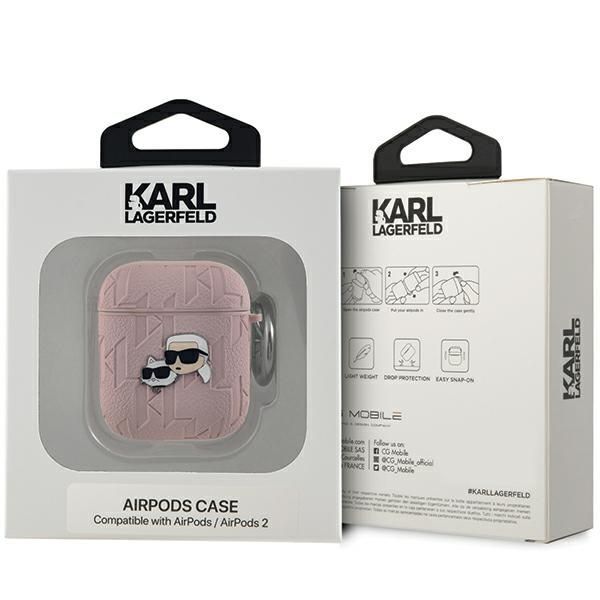 Other Phone Accessory Karl Lagerfeld Karl Lagerfeld Monogram Karl & Choupette Head case for AirPods 1 / 2 - pink