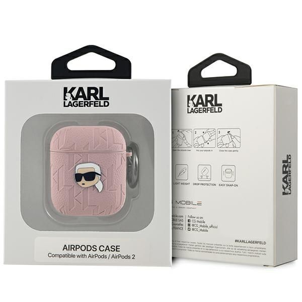Muu telefoni lisavarustus Karl Lagerfeld Karl Lagerfeld Monogram Karl Head case for AirPods 1 / 2 - pink