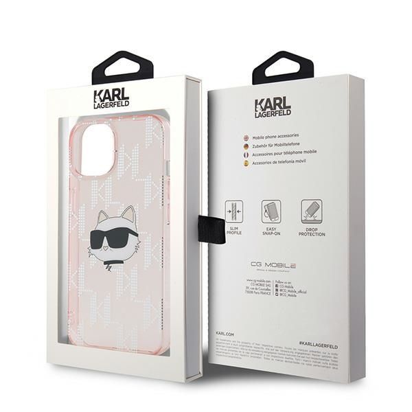Other Phone Accessory Karl Lagerfeld Karl Lagerfeld IML Choupette Head & Monogram case for iPhone 14 / 15 / 13 - pink