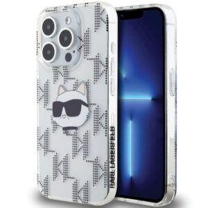 Kitas telefono priedas Karl Lagerfeld  Karl Lagerfeld IML Choupette Head & Monogram case for iPhone 15 Pro - transparent 