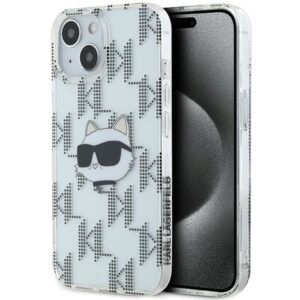 Kitas telefono priedas Karl Lagerfeld  Karl Lagerfeld IML Choupette Head & Monogram case for iPhone 15 / 14 / 13 - transparent 