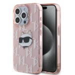 Kitas telefono priedas Karl Lagerfeld  Karl Lagerfeld IML Choupette Head & Monogram case for iPhone 15 Pro Max - pink 