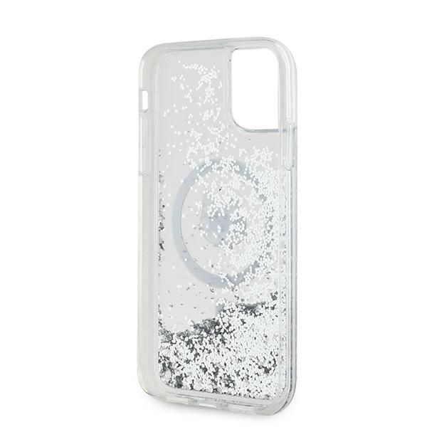 Cits mobilo telefonu aksesuārs Karl Lagerfeld Karl Lagerfeld Liquid Glitter Choupette Head MagSafe Case for iPhone 11 / Xr - Transparent