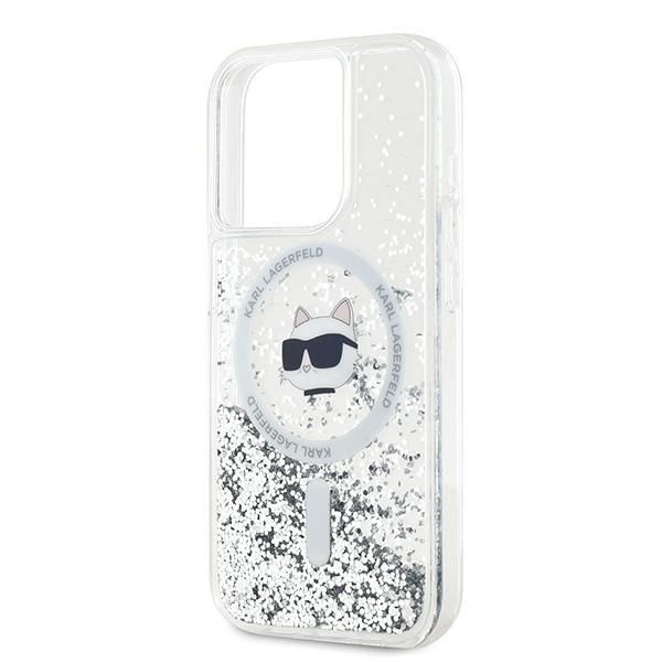Muu telefoni lisavarustus Karl Lagerfeld Karl Lagerfeld Liquid Glitter Choupette Head MagSafe case for iPhone 13 Pro Max - transparent