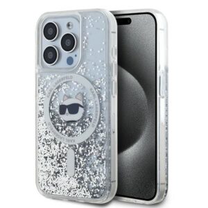 Kitas telefono priedas Karl Lagerfeld  Karl Lagerfeld Liquid Glitter Choupette Head MagSafe case for iPhone 14 Pro - transparent 