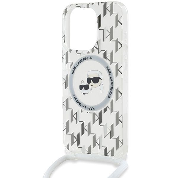 Other Phone Accessory Karl Lagerfeld Karl Lagerfeld IML Crossbody Monogram Karl & Choupette Head MagSafe Case for iPhone 15 Pro - Transparent