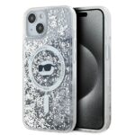 Muu telefoni lisavarustus Karl Lagerfeld  Karl Lagerfeld Liquid Glitter Choupette Head MagSafe Case for iPhone 15 Plus / 14 Plus - Transparent 