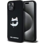 Cits mobilo telefonu aksesuārs Karl Lagerfeld  Karl Lagerfeld Silicone Choupette Head MagSafe Case for iPhone 15 Plus / 14 Plus - Black 