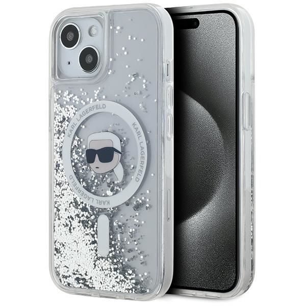 Other Phone Accessory Karl Lagerfeld Karl Lagerfeld Liquid Glitter Karl Head MagSafe case for iPhone 15 / 14 / 13 - transparent