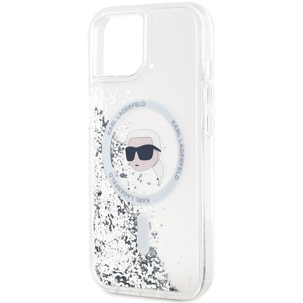 Other Phone Accessory Karl Lagerfeld Karl Lagerfeld Liquid Glitter Karl Head MagSafe case for iPhone 15 / 14 / 13 - transparent