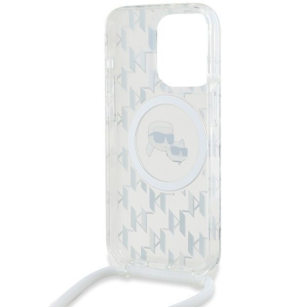 Other Phone Accessory Karl Lagerfeld Karl Lagerfeld IML Crossbody Monogram Karl & Choupette Head MagSafe Case for iPhone 15 Pro Max - Transparent