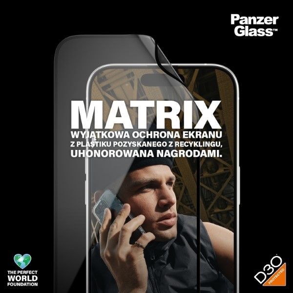 Other Phone Accessory Panzer Glass PanzerGlass Matrix Ultra-Wide-Fit hybrid glass for iPhone 15 Pro with positioner