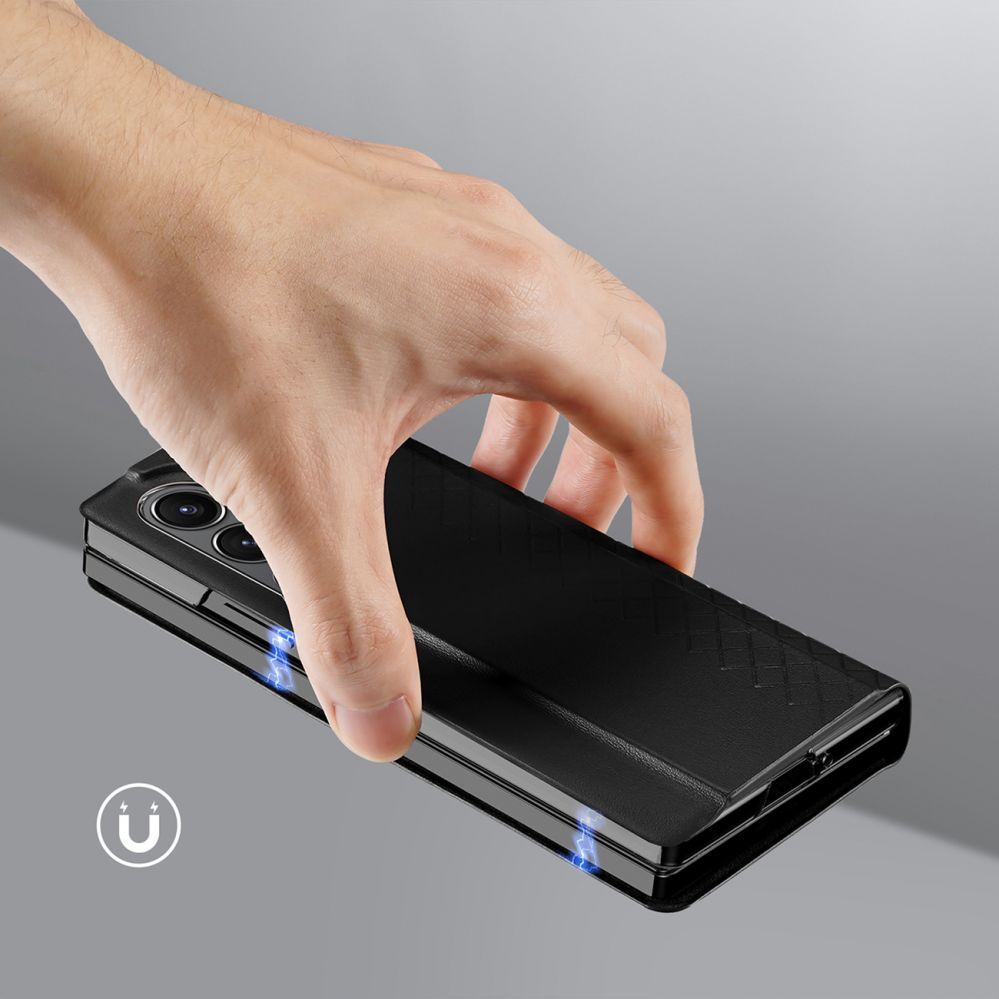 Tagakaaned Dux Ducis Dux Ducis Brill leather case for Samsung Galaxy Z Fold 6 with flap and card slot - black