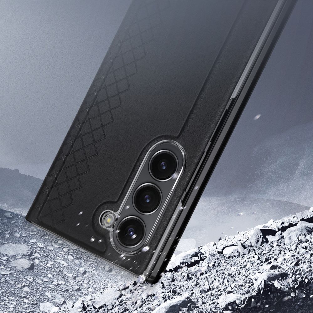 Tagakaaned Dux Ducis Dux Ducis Brill leather case for Samsung Galaxy Z Fold 6 with flap and card slot - black