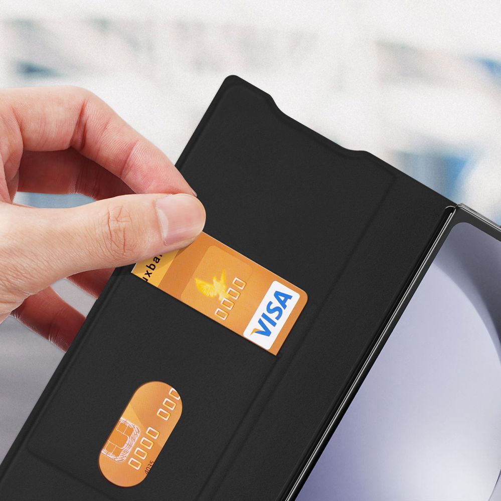 Tagakaaned Dux Ducis Dux Ducis Brill leather case for Samsung Galaxy Z Fold 6 with flap and card slot - black