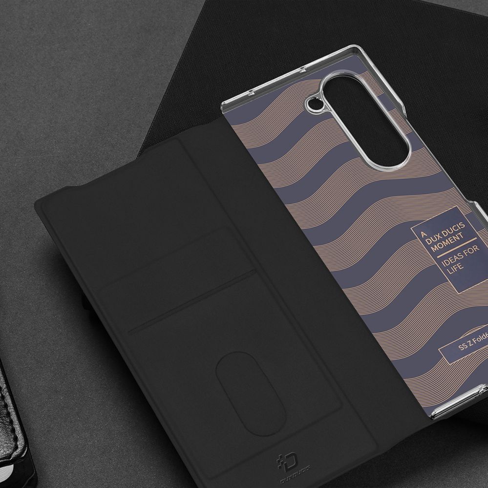 Tagakaaned Dux Ducis Dux Ducis Brill leather case for Samsung Galaxy Z Fold 6 with flap and card slot - black