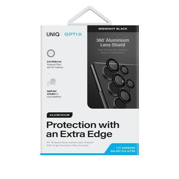 Other Phone Accessory UNIQ Uniq Optix Aluminum Camera Lens Protector for Samsung Galaxy S24 Ultra camera lens with applicator - black