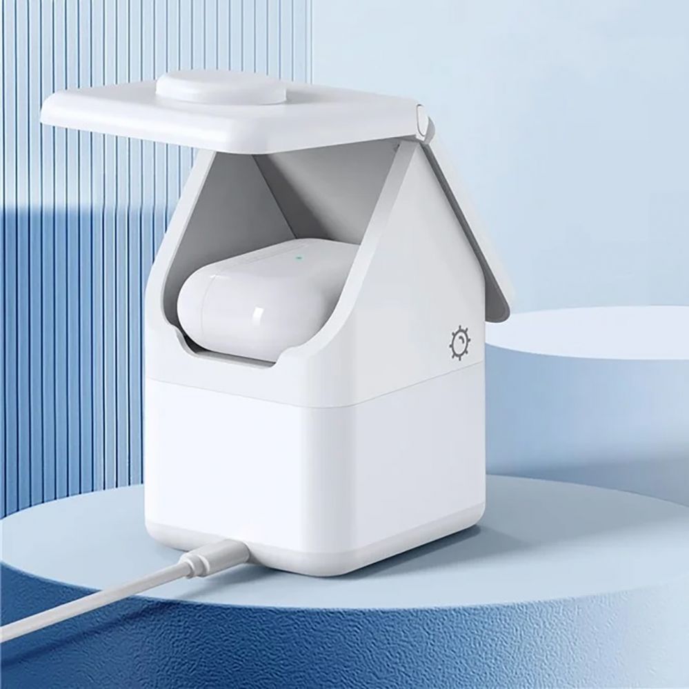 Adapteris Duzzona Duzzona W20 15W 4in1 inductive charger for iPhone / AirPods / Apple Watch with night lamp - white