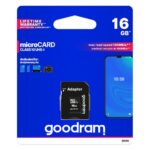 Mälukaardid Goodram  Goodram Microcard 16 GB micro SD HC UHS-I class 10 memory card, SD adapter (M1AA-0160R12) 