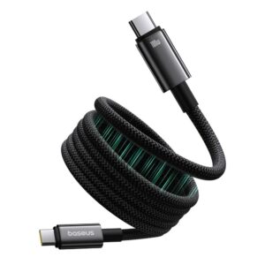 Kabelis Baseus  Baseus Tungsten Gold magnetic USB-C / USB-C cable 100W 1m - black