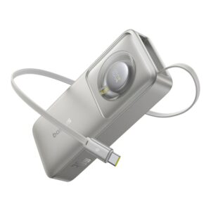Power bank Baseus  Baseus Free2Pull 10000mAh 30W powerbank with USB-C port and retractable USB-C cable - gray 