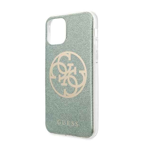 Back panel cover Guess Guess GUHCN58PCUGLKA iPhone 11 Pro khaki hard case 4G Circle Glitter
