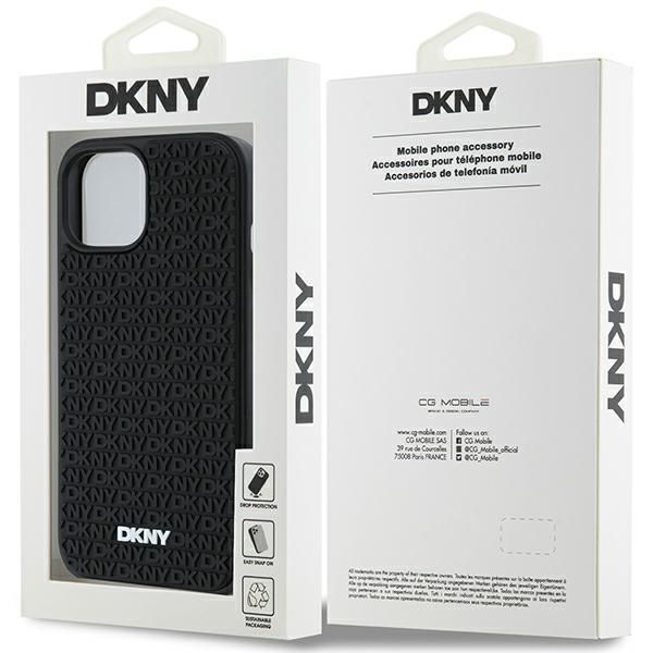 Muu telefoni lisavarustus DKNY DKNY 3D Rubber Repeat Pattern case for iPhone 15 Plus - black