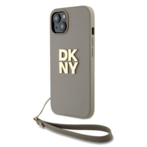 Cits mobilo telefonu aksesuārs DKNY  DKNY Wrist Strap Stock Logo case for iPhone 15 Plus - beige 