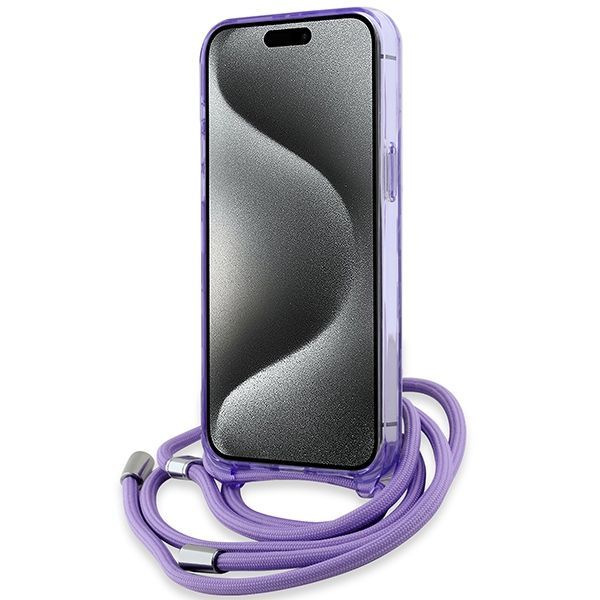 Muu telefoni lisavarustus Karl Lagerfeld Karl Lagerfeld IML Crossbody Monogram Karl & Choupette Head MagSafe case for iPhone 15 Pro - purple