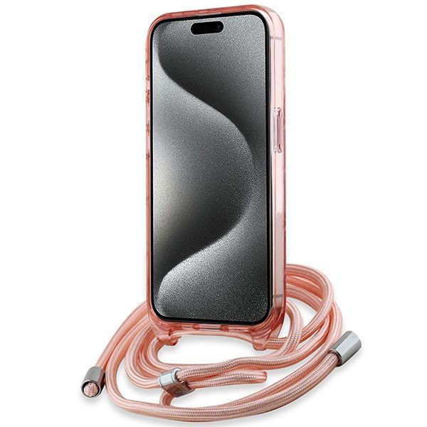 Cits mobilo telefonu aksesuārs Karl Lagerfeld Karl Lagerfeld IML Crossbody Monogram Karl & Choupette Head MagSafe case for iPhone 15 / 14 / 13 - pink