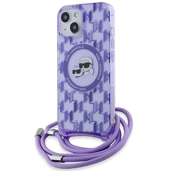 Muu telefoni lisavarustus Karl Lagerfeld Karl Lagerfeld IML Crossbody Monogram Karl & Choupette Head MagSafe case for iPhone 15 / 14 / 13 - purple