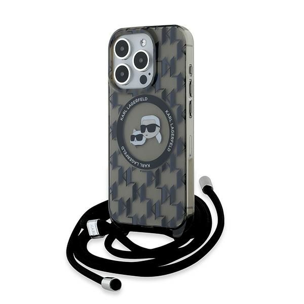 Other Phone Accessory Karl Lagerfeld Karl Lagerfeld IML Crossbody Monogram Karl & Choupette Head MagSafe Case for iPhone 15 Pro Max - Black