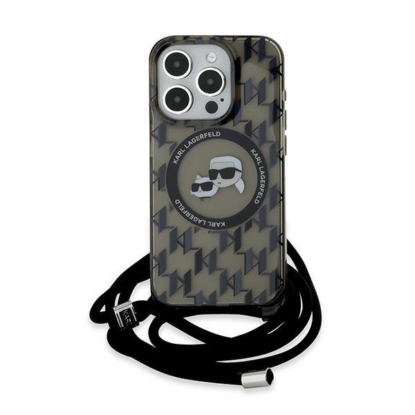 Other Phone Accessory Karl Lagerfeld Karl Lagerfeld IML Crossbody Monogram Karl & Choupette Head MagSafe Case for iPhone 15 Pro Max - Black