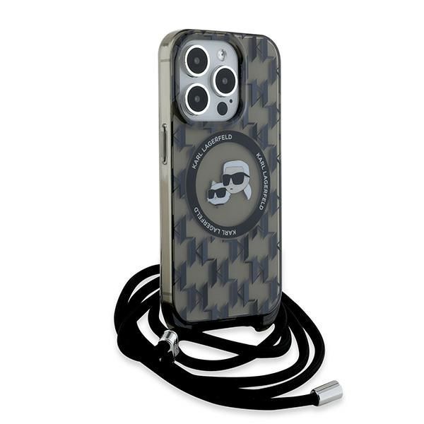 Other Phone Accessory Karl Lagerfeld Karl Lagerfeld IML Crossbody Monogram Karl & Choupette Head MagSafe Case for iPhone 15 Pro Max - Black