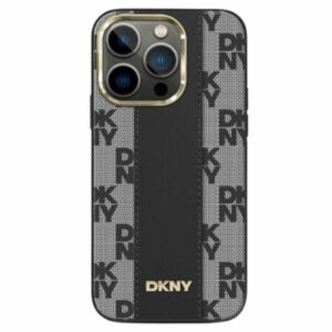 Cits mobilo telefonu aksesuārs DKNY  DKNY Leather Checkered Mono Pattern MagSafe case for iPhone 14 Pro - black 