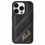 Kitas telefono priedas Karl Lagerfeld  Karl Lagerfeld Diagonal Quilted Script case for iPhone 13 Pro / 13 - black 