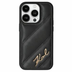 Kitas telefono priedas Karl Lagerfeld  Karl Lagerfeld Diagonal Quilted Script case for iPhone 15 / 14 / 13 - black 