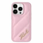 Muu telefoni lisavarustus Karl Lagerfeld  Karl Lagerfeld Diagonal Quilted Script case for iPhone 15 Pro Max - pink 