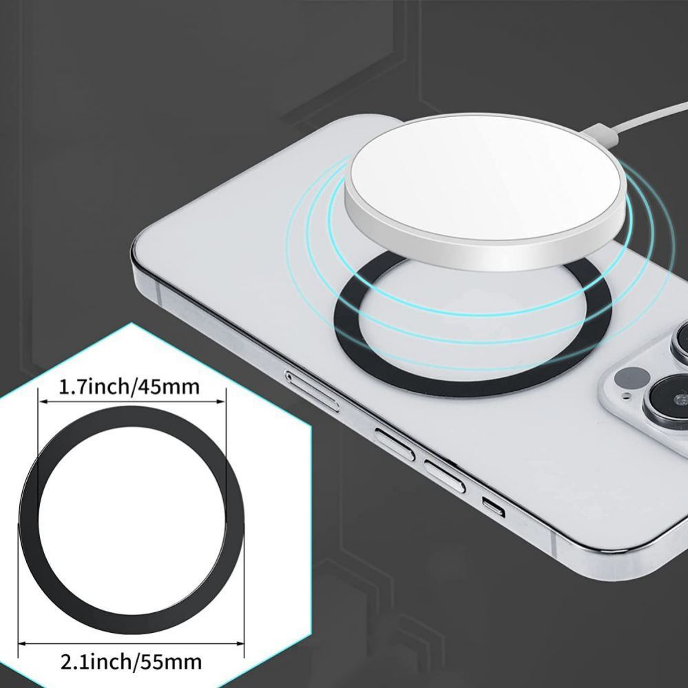 Aizmugurējais vāciņš Tech-Protect Tech-Protect MagMat MagSafe magnetic ring universal - black / silver (2 pcs.)