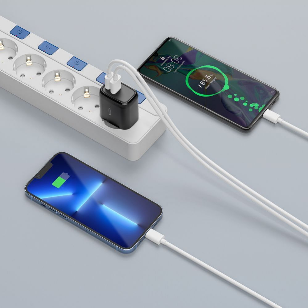 Adapteris Tech-Protect Tech-Protect C20W Charger USB-C PD 20W / USB-A QC 3.0 - Black