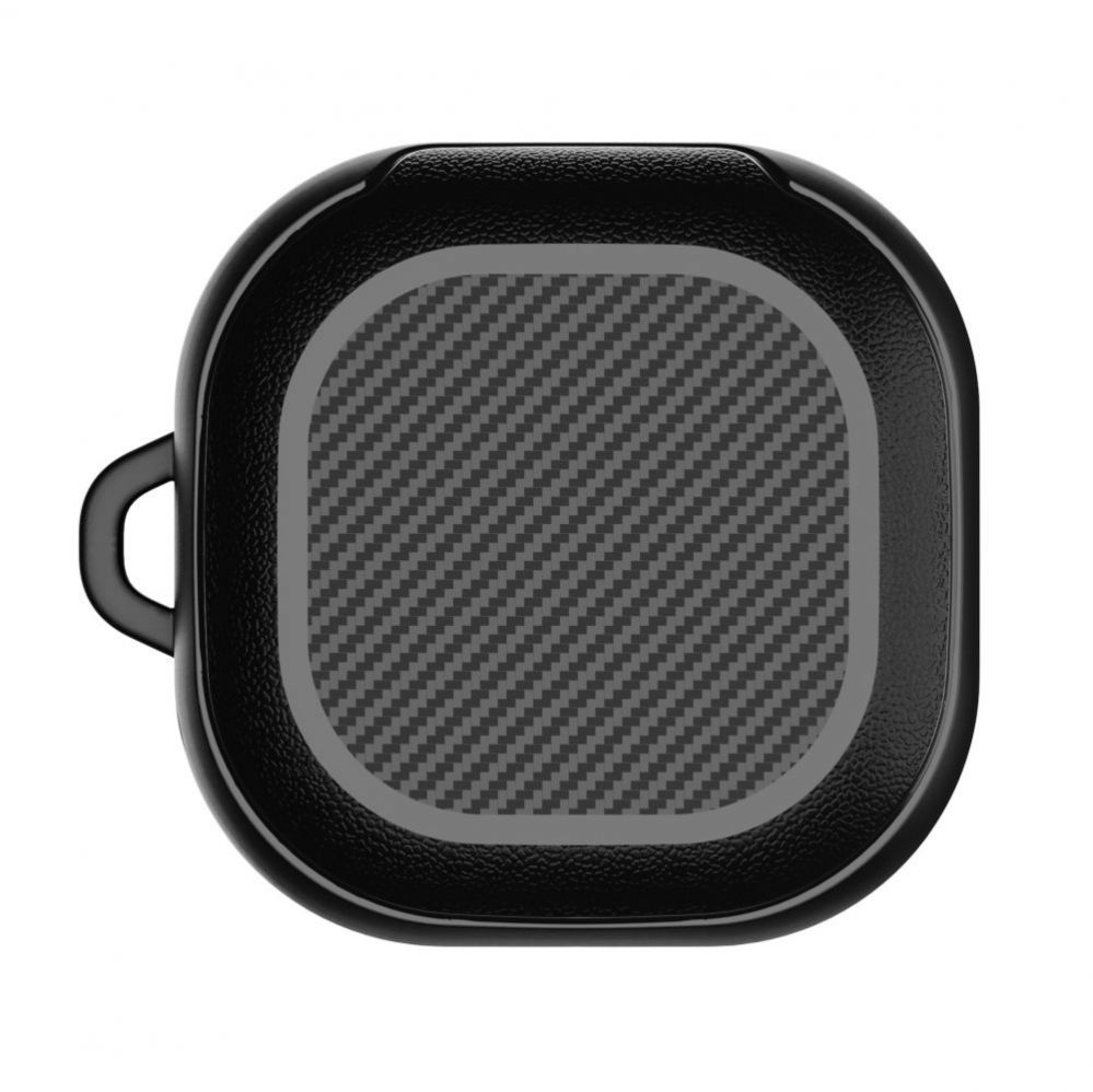 Back panel cover Tech-Protect - Tech-Protect Rough Carbon Case for Samsung Galaxy Buds FE / 2 Pro / 2 / Live / Pro - Black