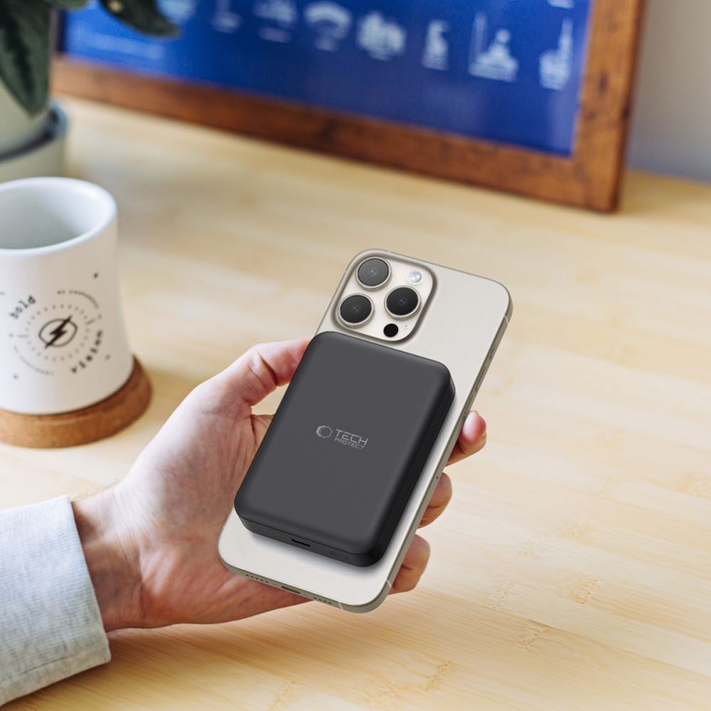 Väline aku Tech-Protect Tech-Protect LifeMag PB11 Powerbank with MagSafe 10000mAh 15W USB-C port - black + USB-C cable
